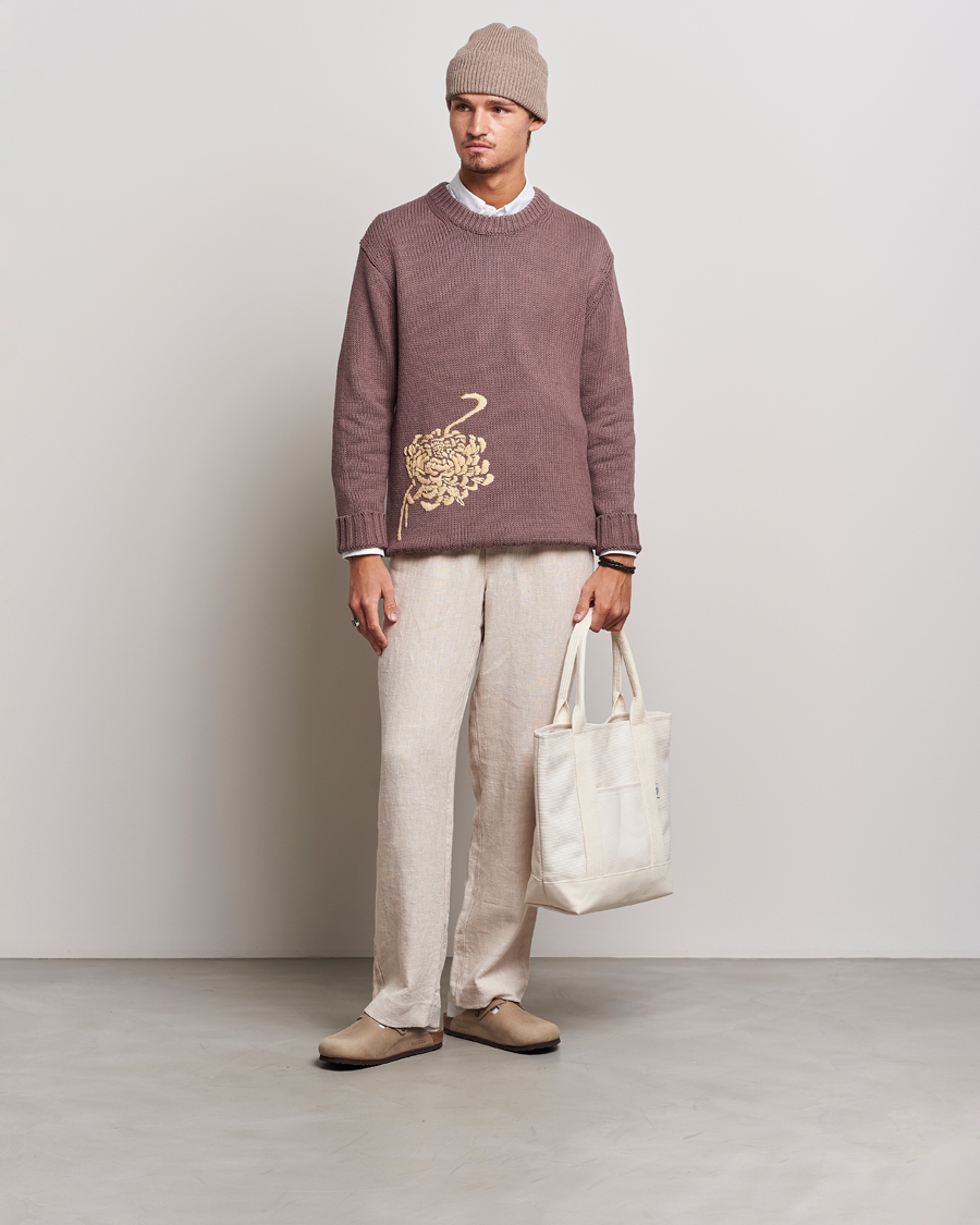 Herren | Pullover | NN07 | Jasper Knitted Cotton Sweatshirt Purple Brown