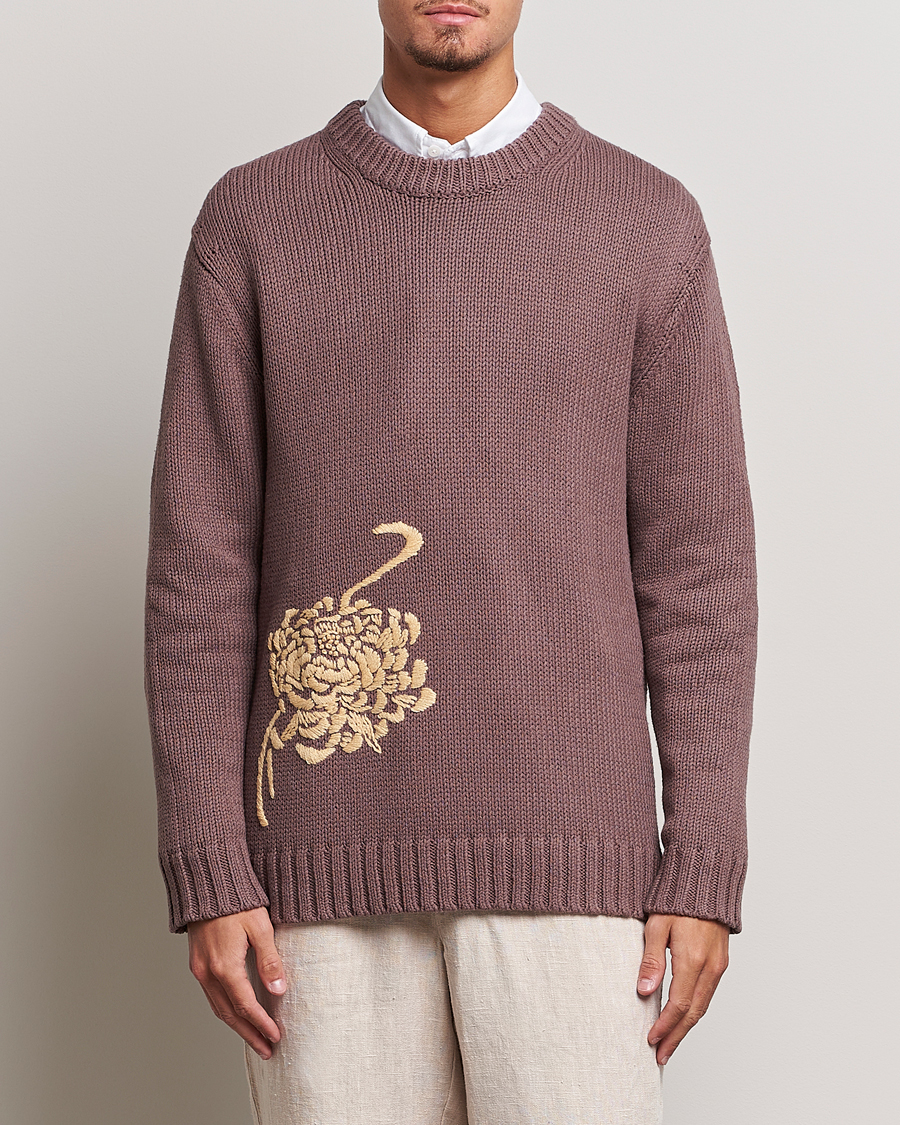 Herren | 60% sale | NN07 | Jasper Knitted Cotton Sweatshirt Purple Brown