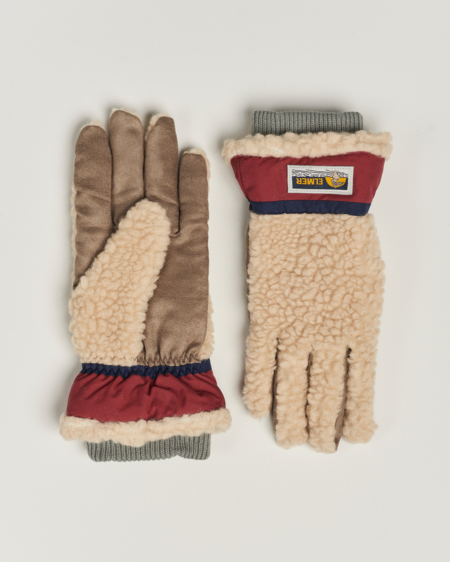 Herren | Handschuhe | Elmer by Swany | Sota Wool Teddy Gloves Beige/Wine