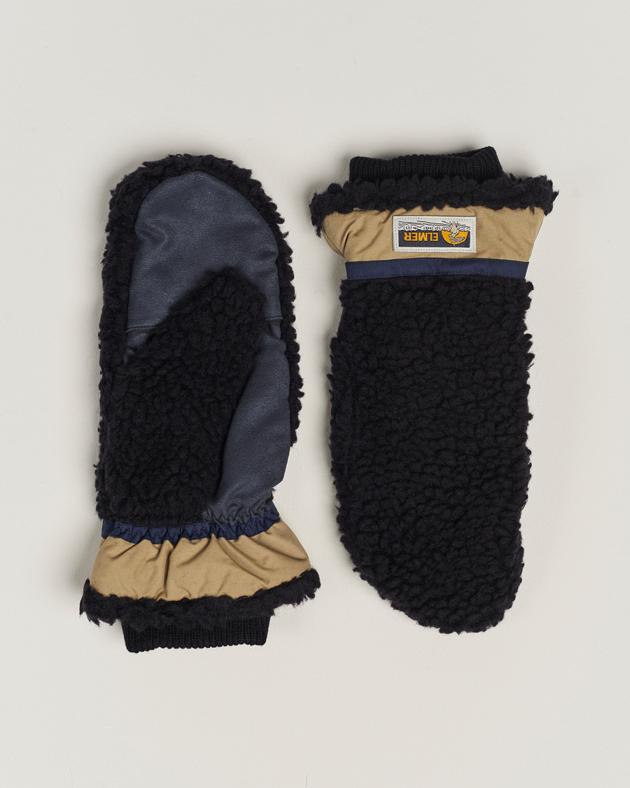 Herren | Elmer by Swany Miyo Wool Teddy Mittens Black | Elmer by Swany | Miyo Wool Teddy Mittens Black