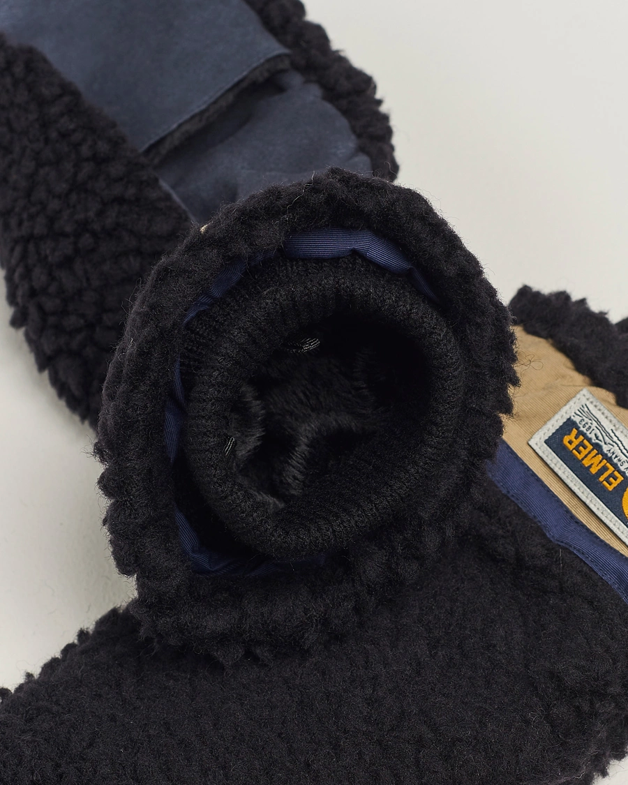 Men | Gloves | Elmer by Swany | Miyo Wool Teddy Mittens Black