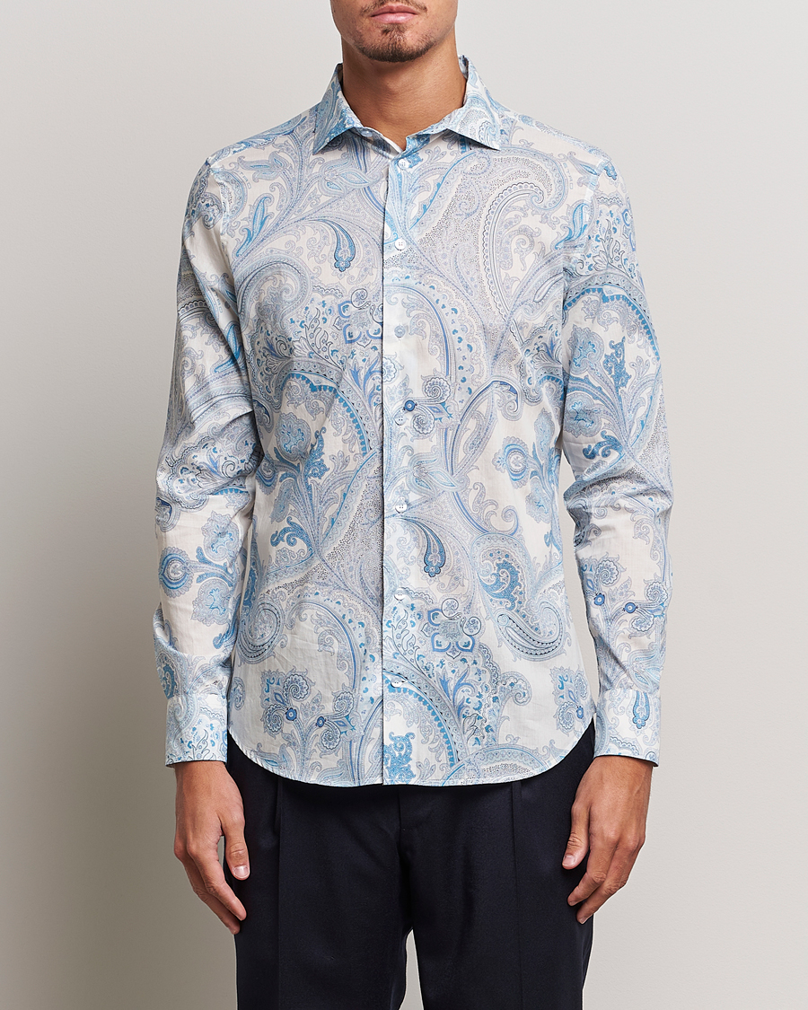 Herren | Etro | Etro | Slim Fit Paisley Shirt Azzurro