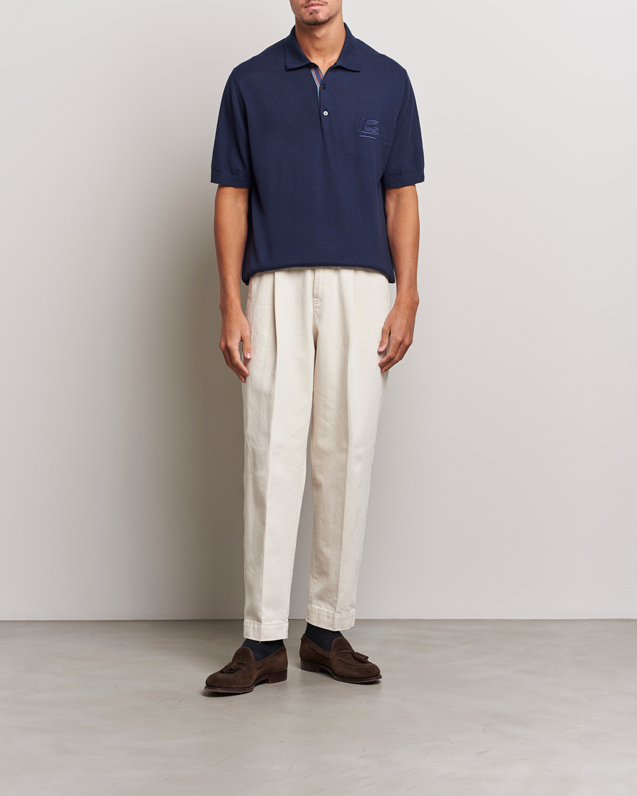 Herren | Poloshirts | Etro | Cotton/Cashmere Polo Navy