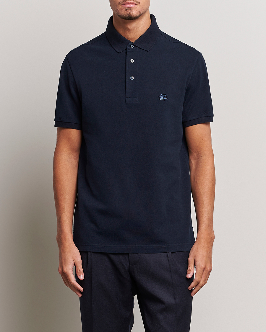 Herren | | Etro | Short Sleeve Contrast Polo Navy