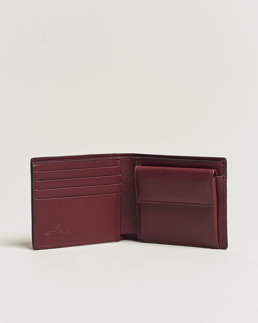 Herren | Etro Paisley Leather Wallet Burgundy | Etro | Paisley Leather Wallet Burgundy