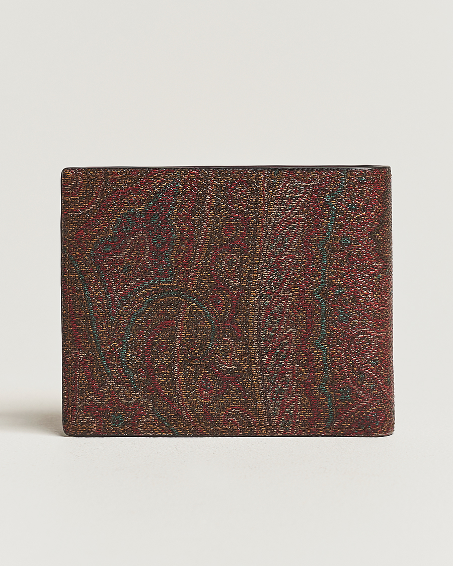 Herren | Etro Paisley Leather Wallet Burgundy | Etro | Paisley Leather Wallet Burgundy