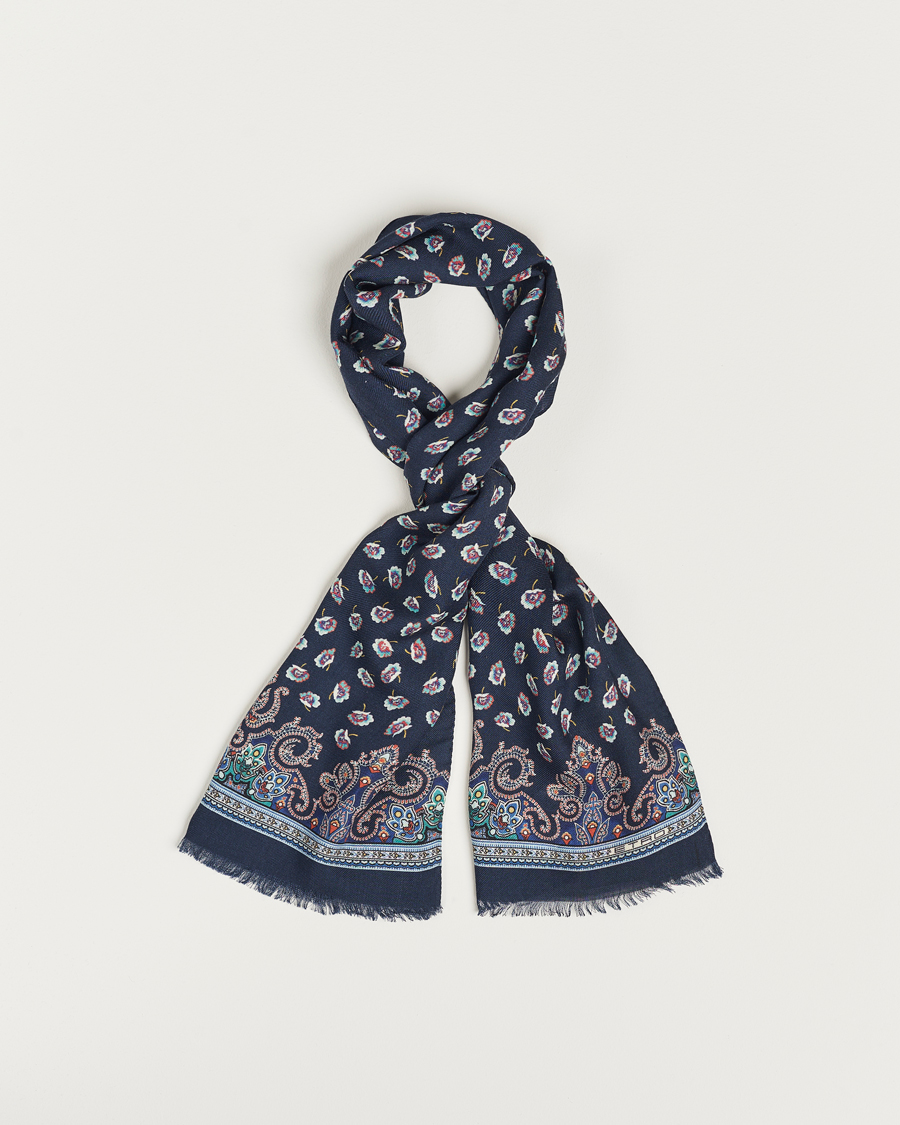 Herren | Schals | Etro | Printed Wool/Silk Scarf Navy