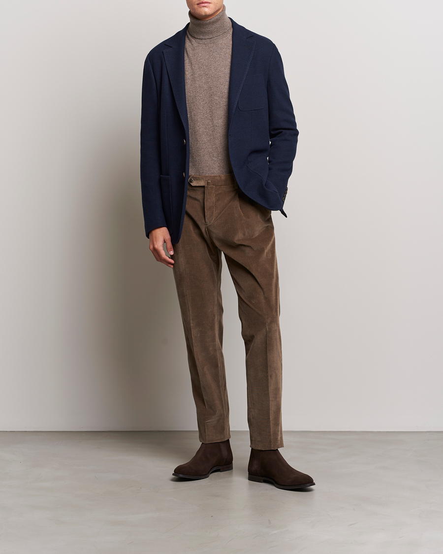 Herren | Sakkos | Canali | Structured Wool Jersey Jacket Navy