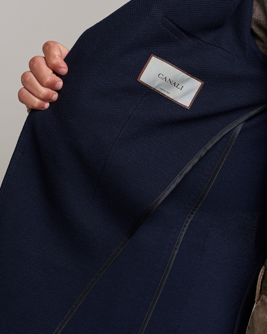 Herren | Sakkos | Canali | Structured Wool Jersey Jacket Navy