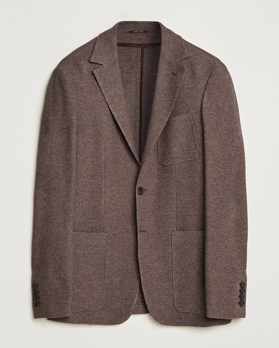 Herren | Canali | Canali | Structured Wool Jersey Jacket Beige