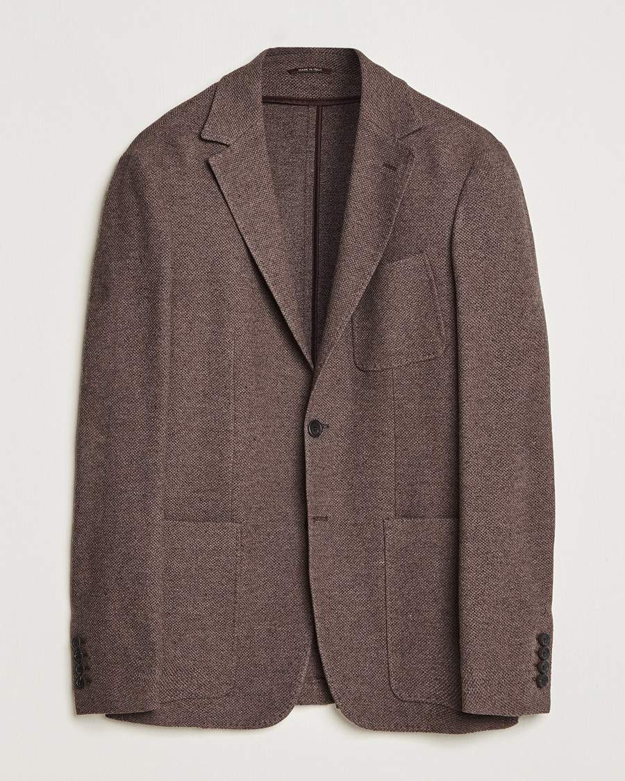 Herren | Sakkos | Canali | Structured Wool Jersey Jacket Beige