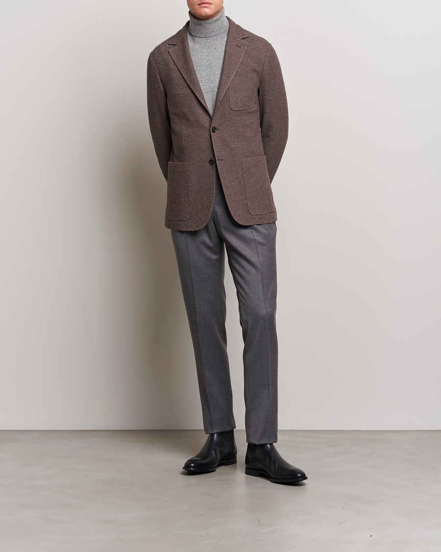 Herren | Sakkos | Canali | Structured Wool Jersey Jacket Beige