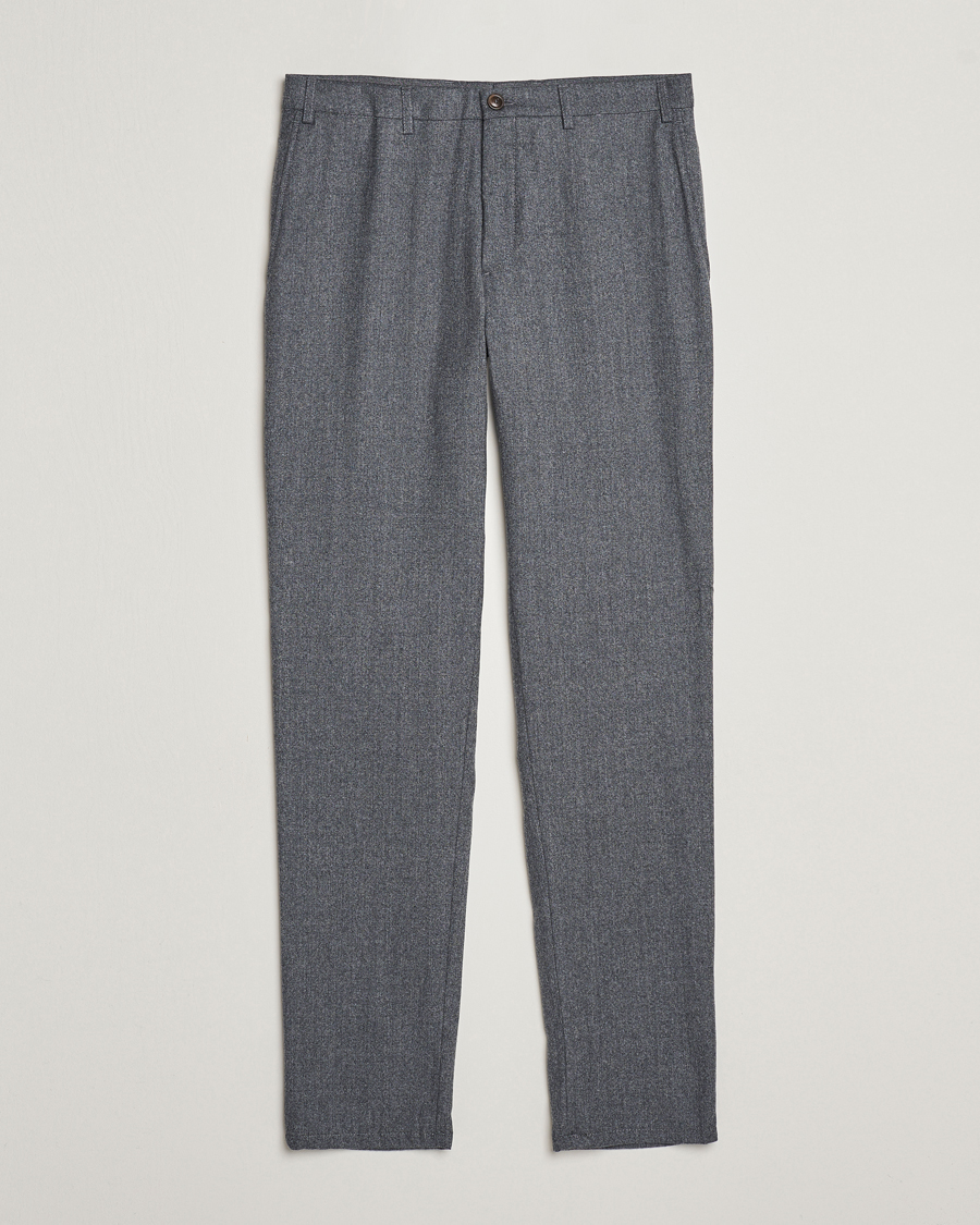 Herren | Canali | Canali | Slim Fit Flannel Trousers Grey Melange