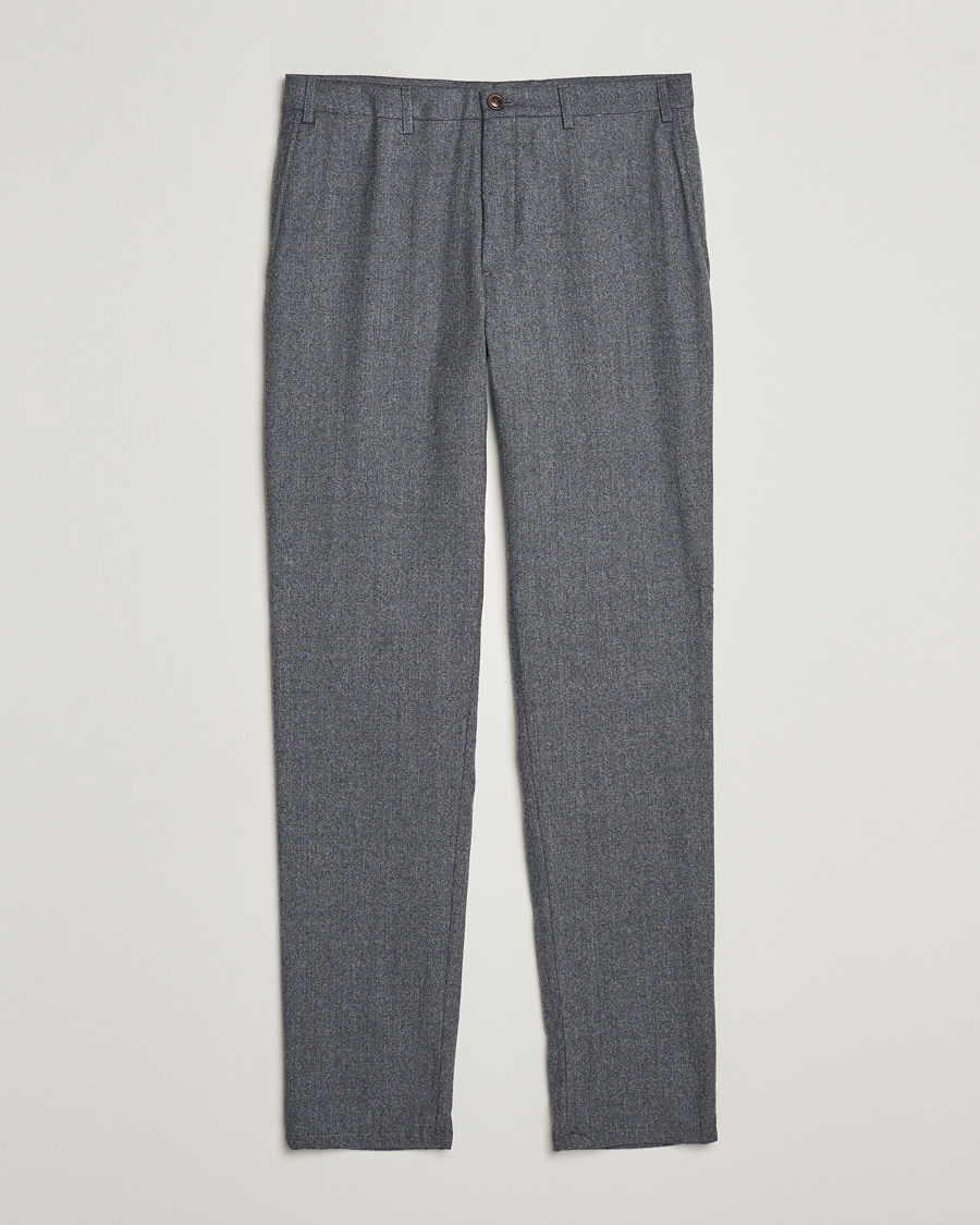 Herren | Hosen | Canali | Slim Fit Washable Flannel Trousers Grey Melange
