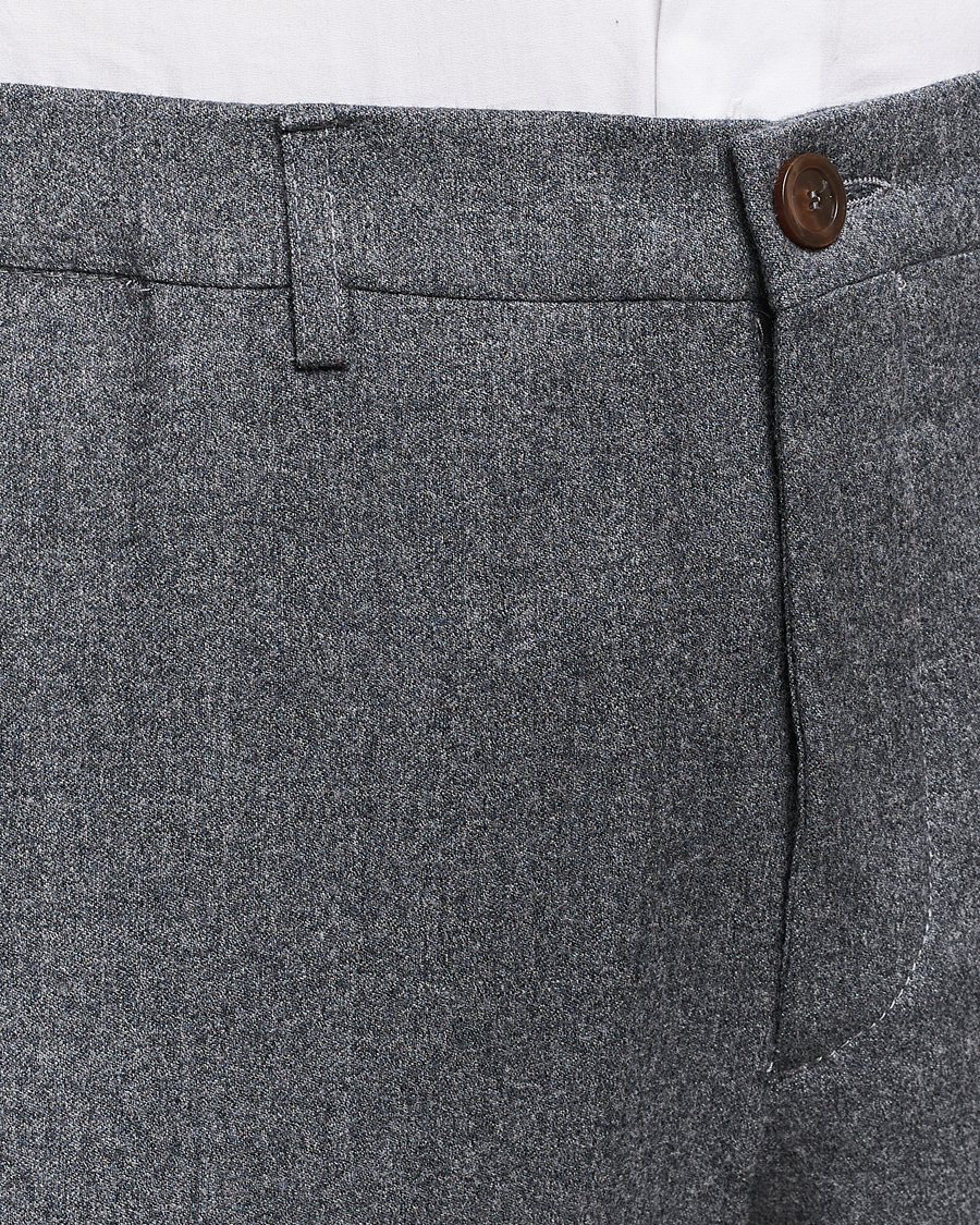 Herren | Hosen | Canali | Slim Fit Washable Flannel Trousers Grey Melange