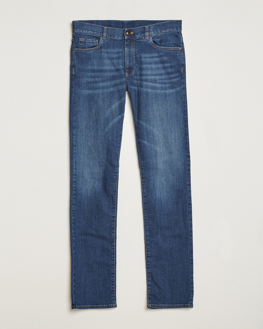 Herren | Canali | Canali | Slim Fit Stretch Jeans Medium Blue Wash