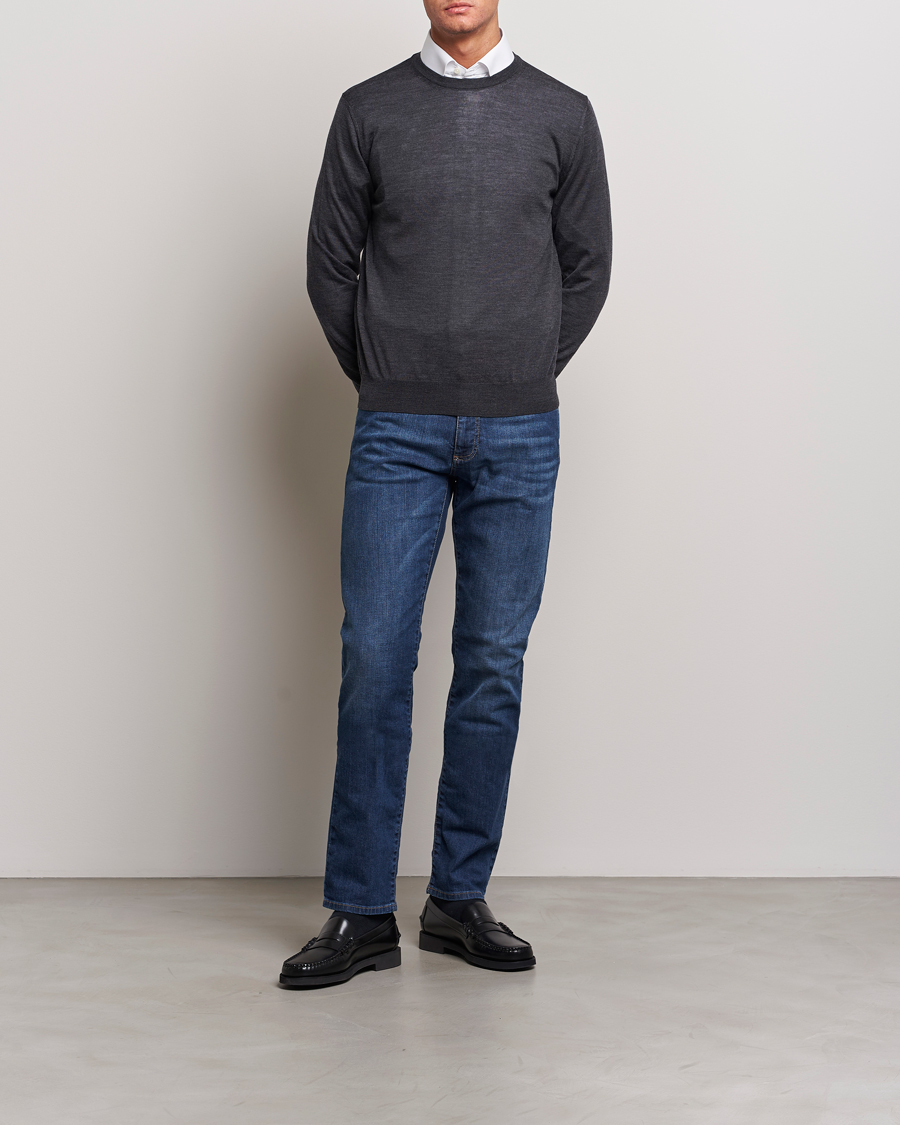 Herren | Jeans | Canali | Slim Fit Stretch Jeans Medium Blue Wash