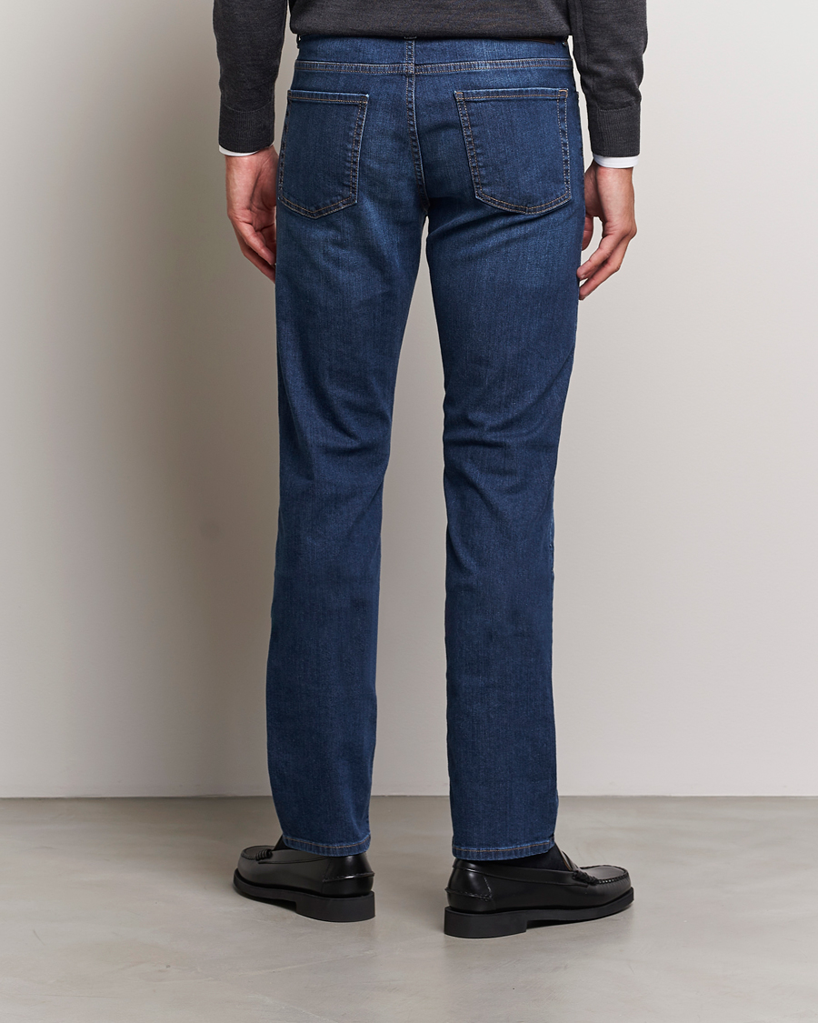 Herren | Jeans | Canali | Slim Fit Stretch Jeans Medium Blue Wash