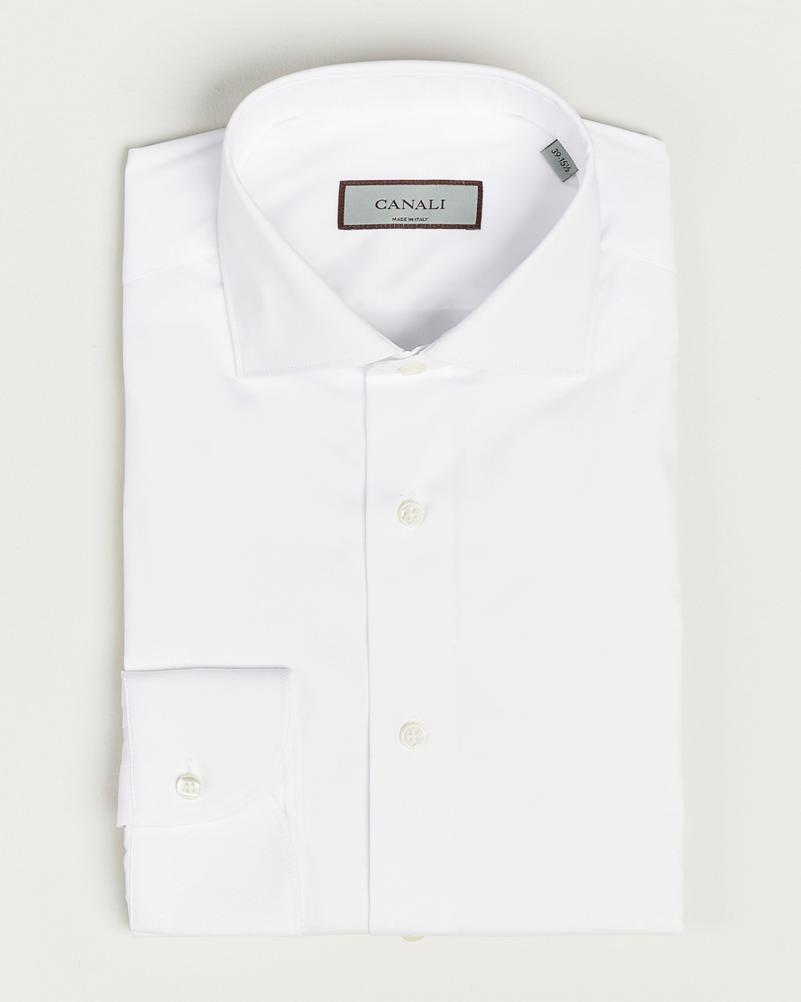 Herren |  | Canali | Slim Fit Cotton/Stretch Shirt White