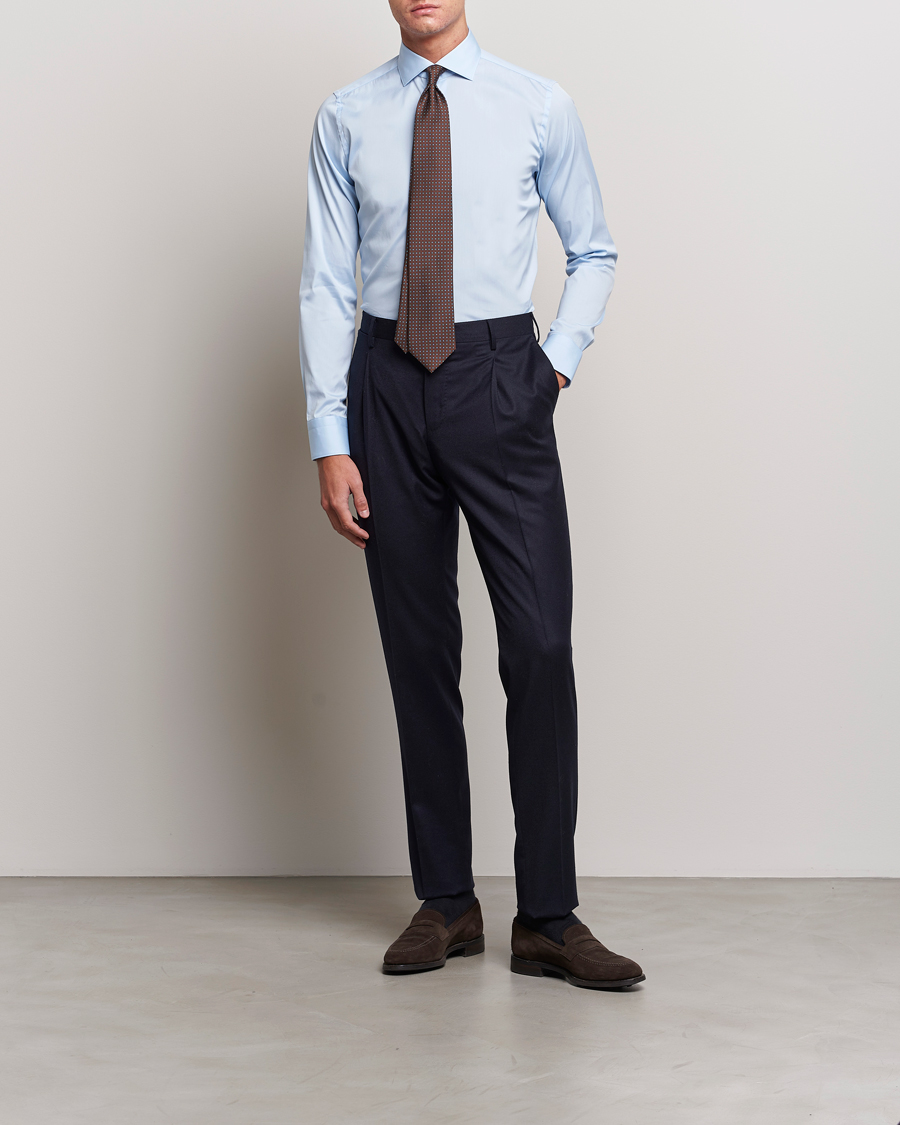 Herren | Hemden | Canali | Slim Fit Cotton/Stretch Shirt Light Blue