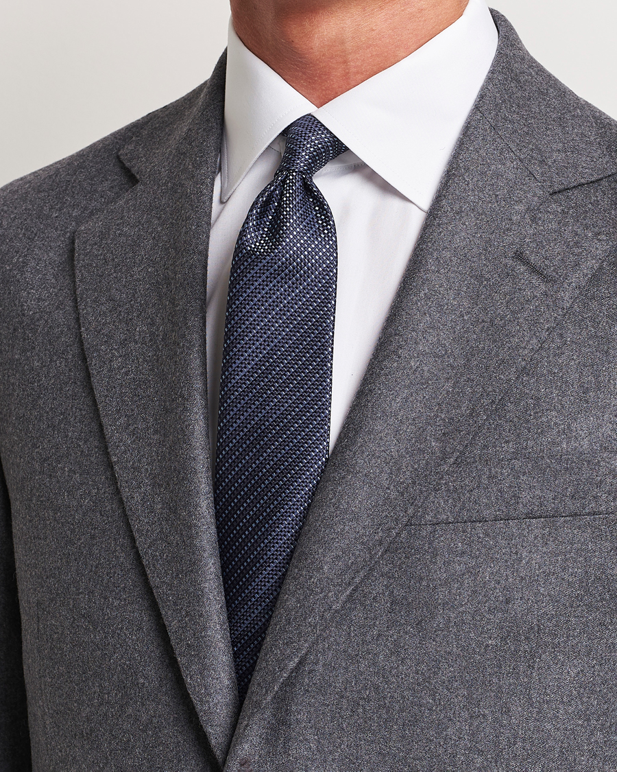 Herren |  | Canali | Structured Silk Tie Navy