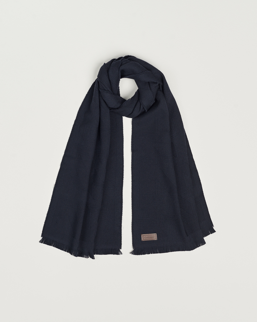 Herren | Schals | Canali | Textured Wool Scarf Navy