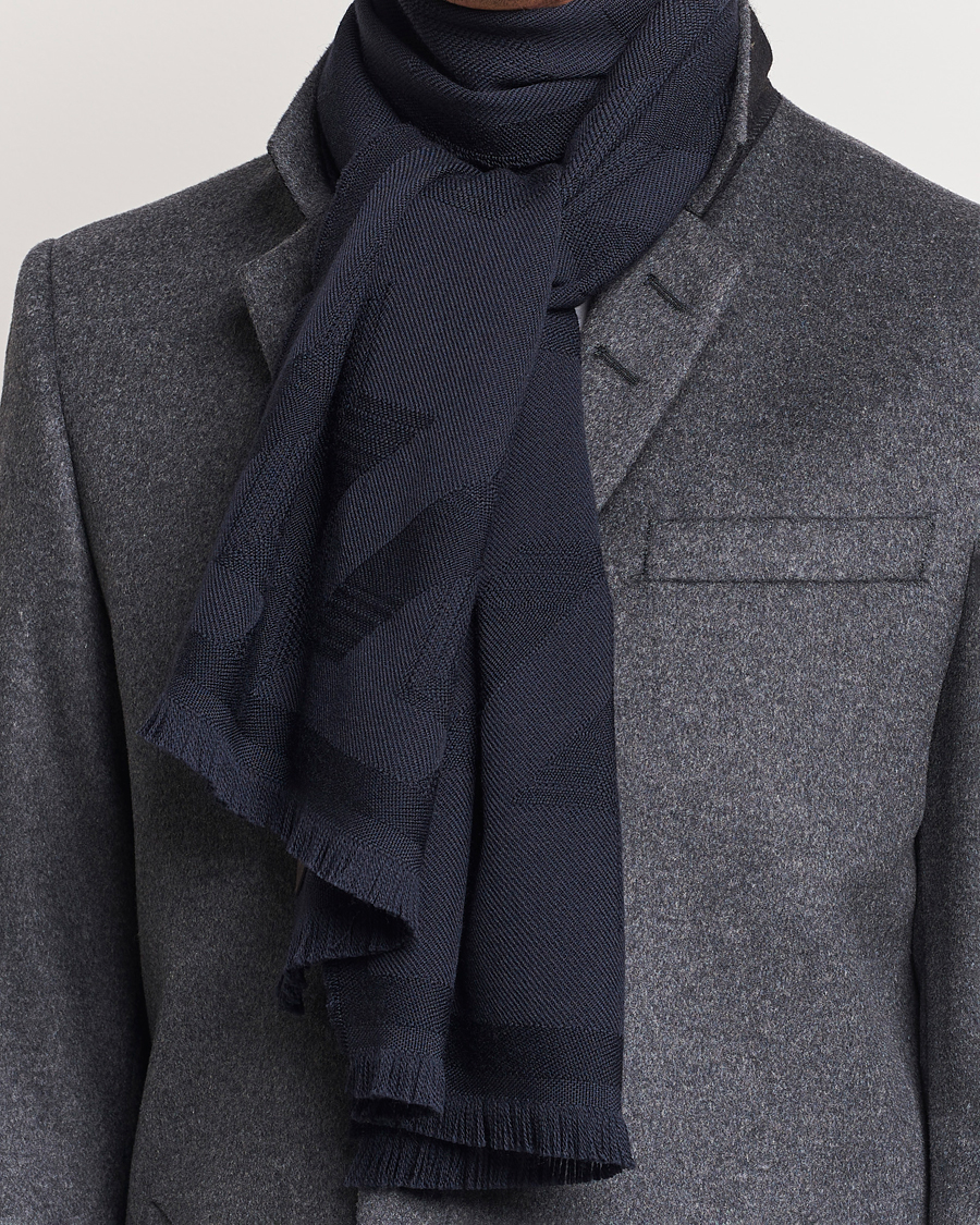 Herren | Schals | Canali | Textured Wool Scarf Navy