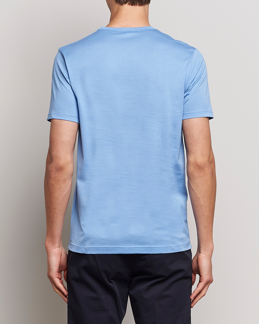 Herren | T-Shirts | Sunspel | Crew Neck Cotton Tee Cool Blue