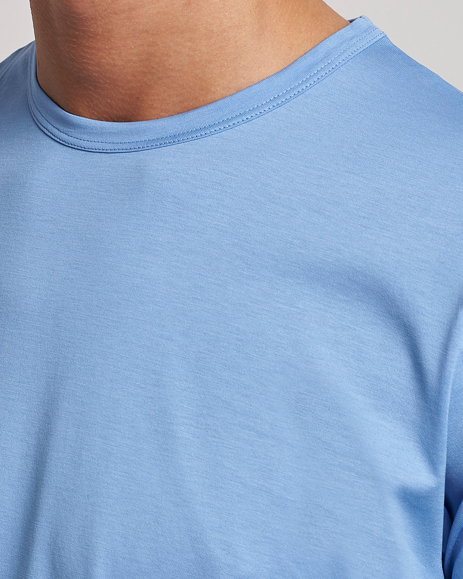 Herren | T-Shirts | Sunspel | Crew Neck Cotton Tee Cool Blue