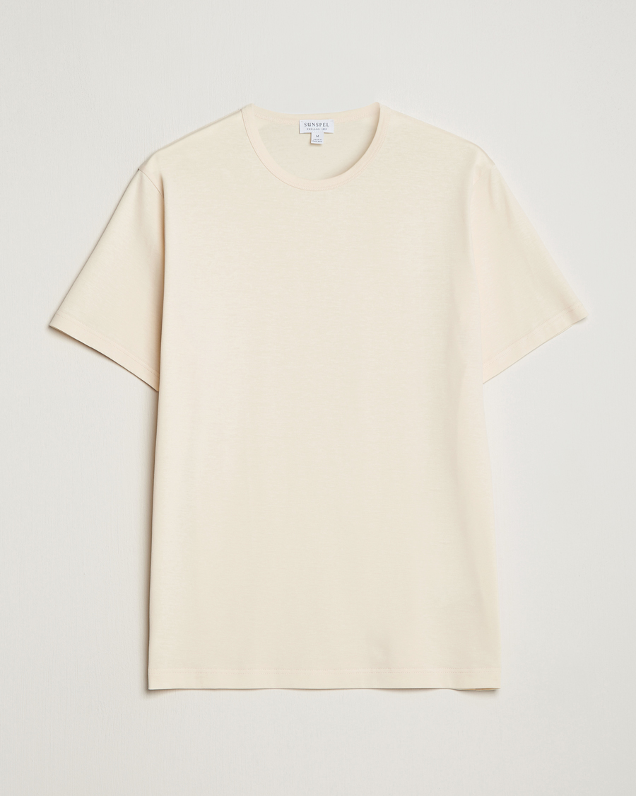 Herren | T-Shirts | Sunspel | Crew Neck Q82 Cotton T-Shirt Undyed