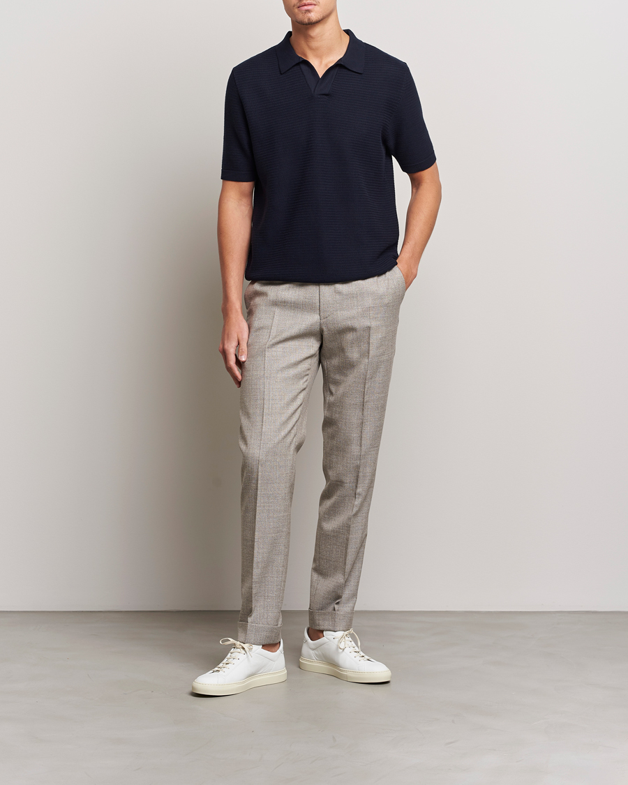 Herren | Poloshirts | Sunspel | Knitted Polo Shirt Navy