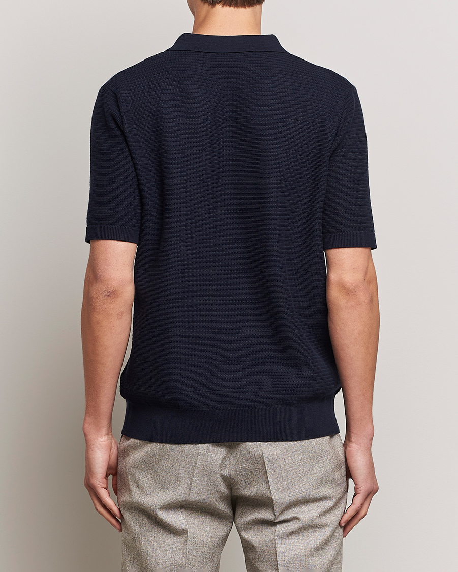Herren | Poloshirts | Sunspel | Knitted Polo Shirt Navy