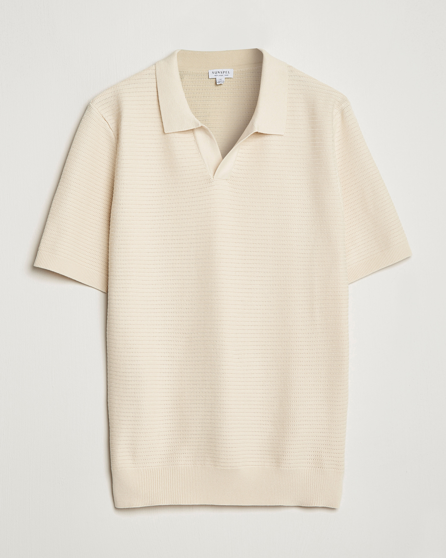 Herren | Poloshirts | Sunspel | Knitted Polo Shirt Ecru