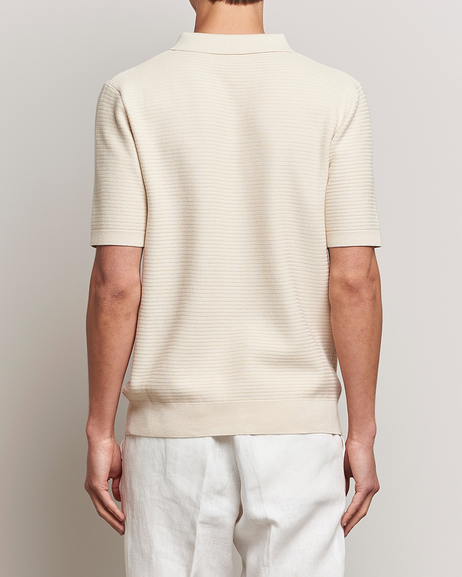 Herren | Poloshirts | Sunspel | Knitted Polo Shirt Ecru