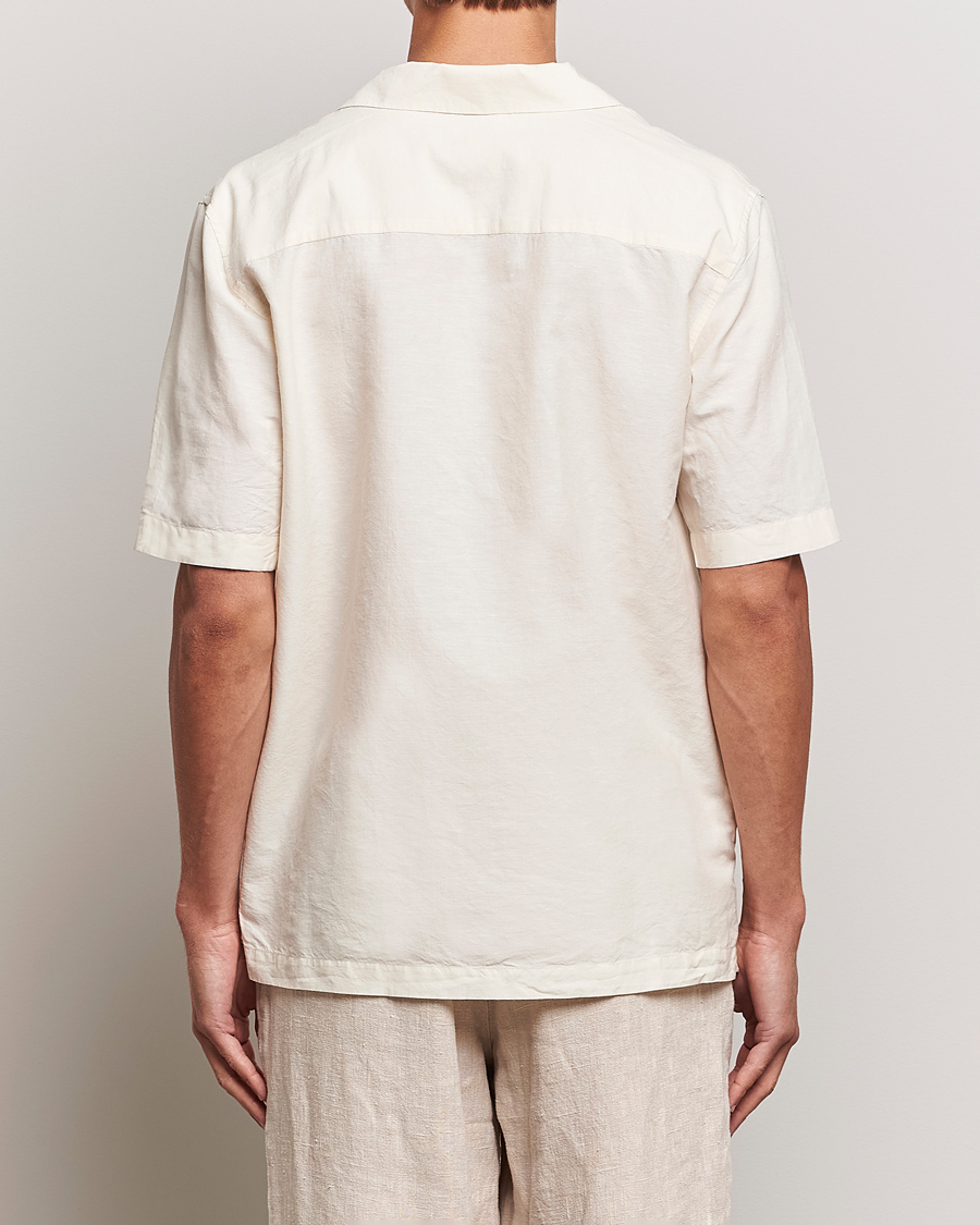 Herren | Hemden | Sunspel | Lightweight Cotton/Linen Resort Shirt Ecru