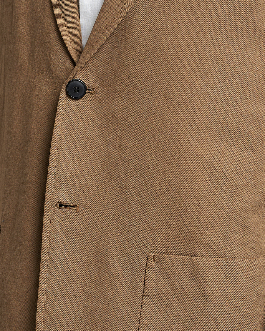 Herren | Sakkos | Sunspel | Unconstructed Cotton/Linen Blazer Dark Tan