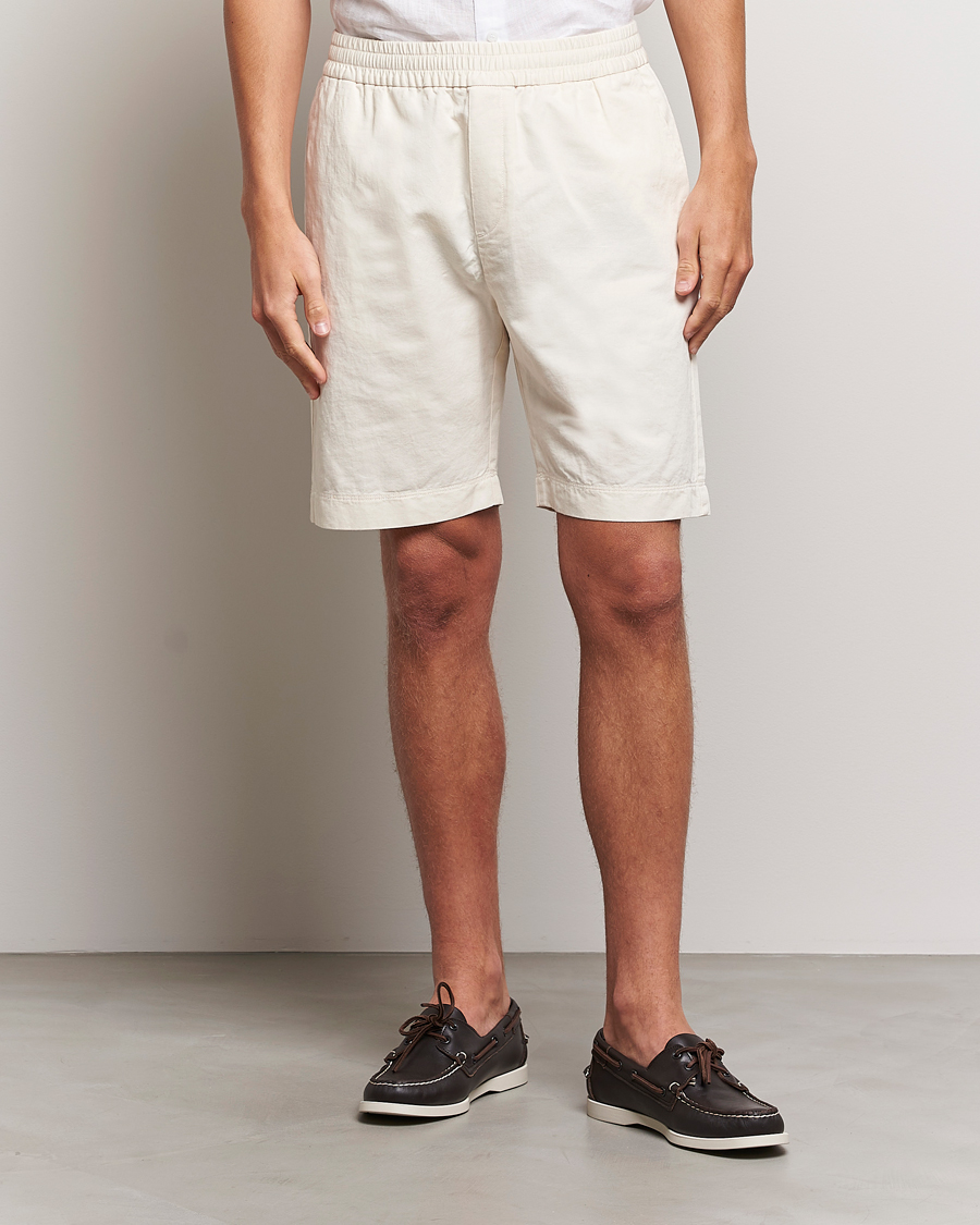 Herren |  | Sunspel | Cotton/Linen Drawstring Shorts Undyed