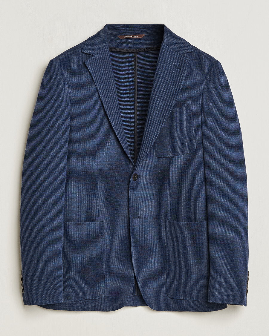 Herren | Canali | Canali | Structured Jersey Jacket Blue
