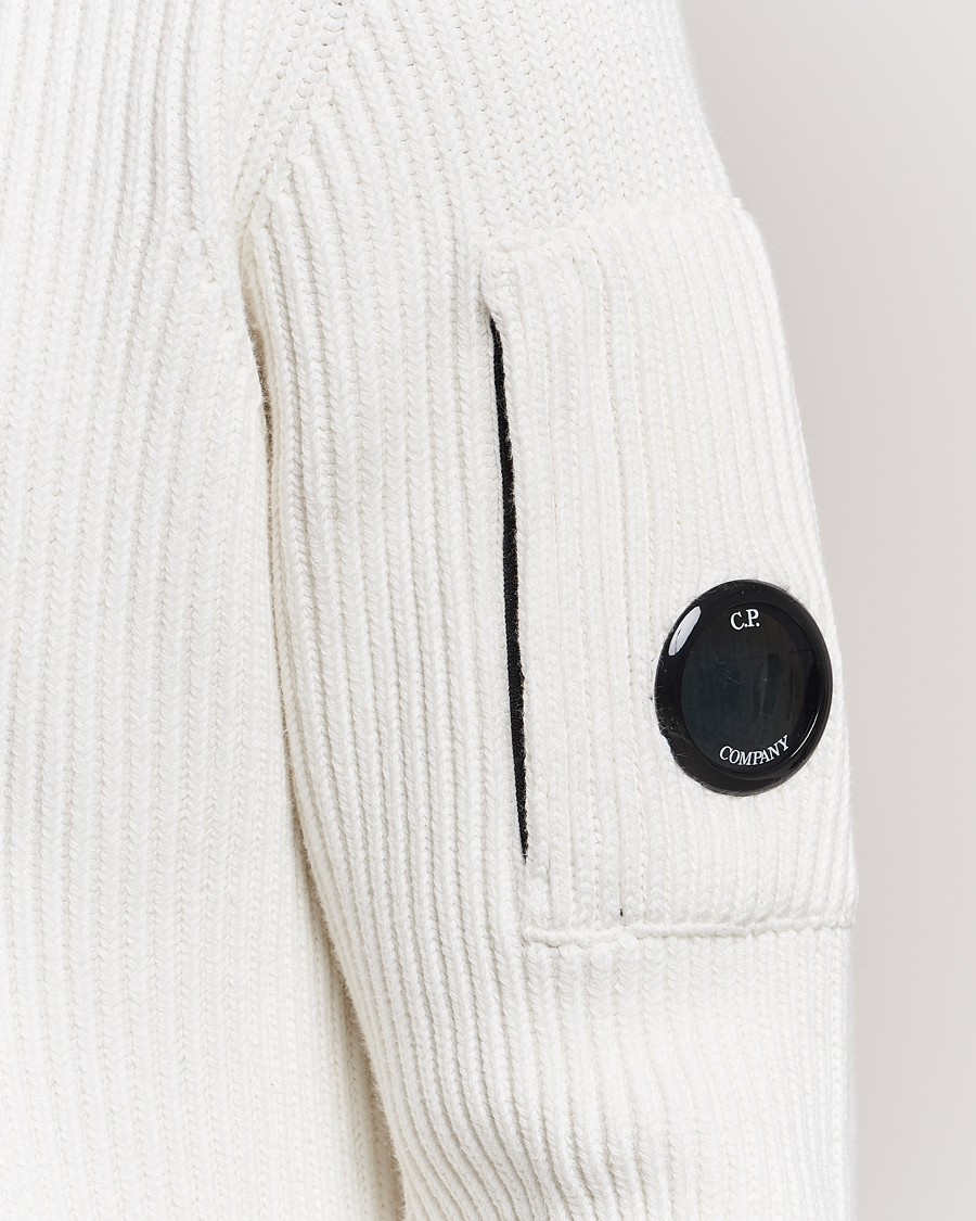 Herren | Pullover | C.P. Company | Full Rib Knitted Cotton Crewneck White