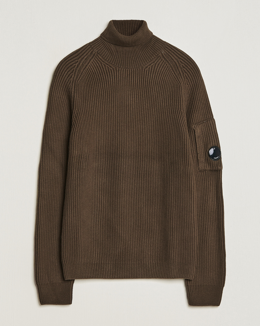 Herren |  | C.P. Company | Full Rib Knitted Cotton Rollneck Brown