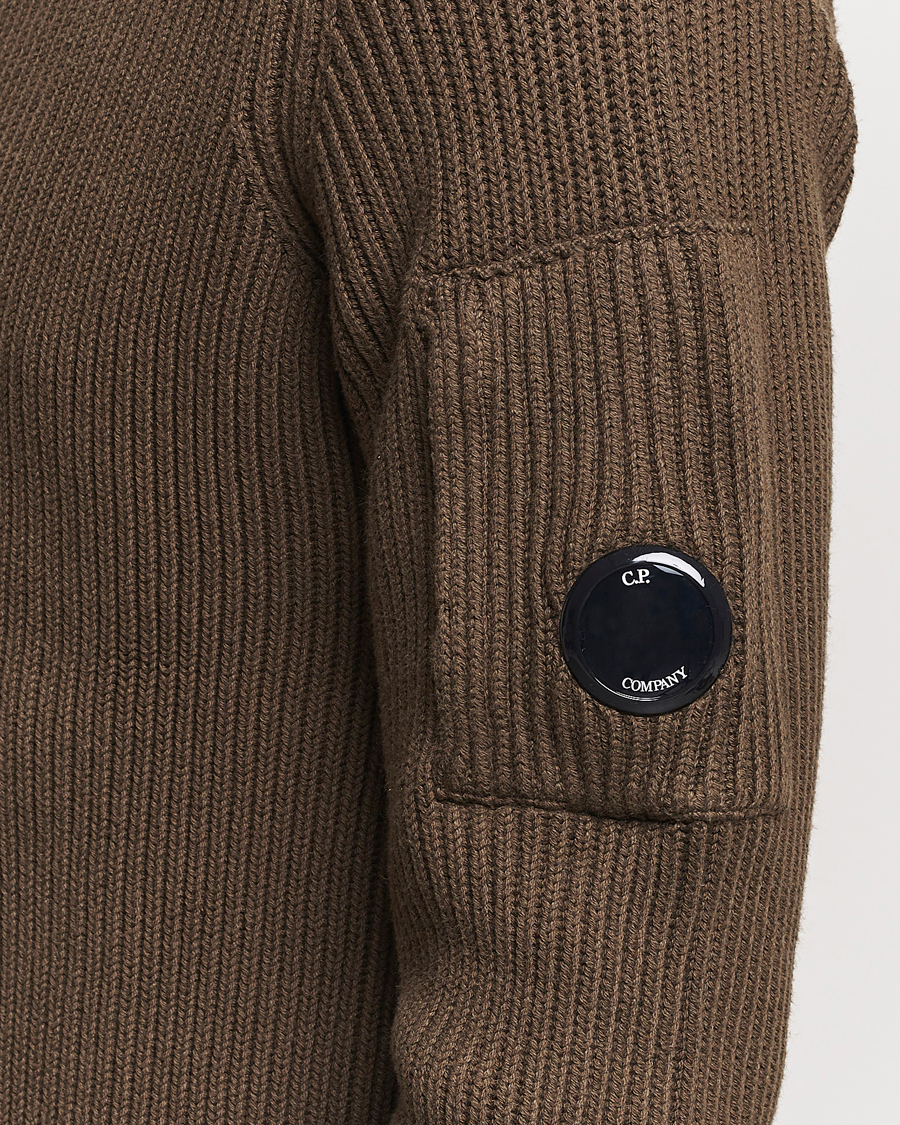Herren | Pullover | C.P. Company | Full Rib Knitted Cotton Rollneck Brown