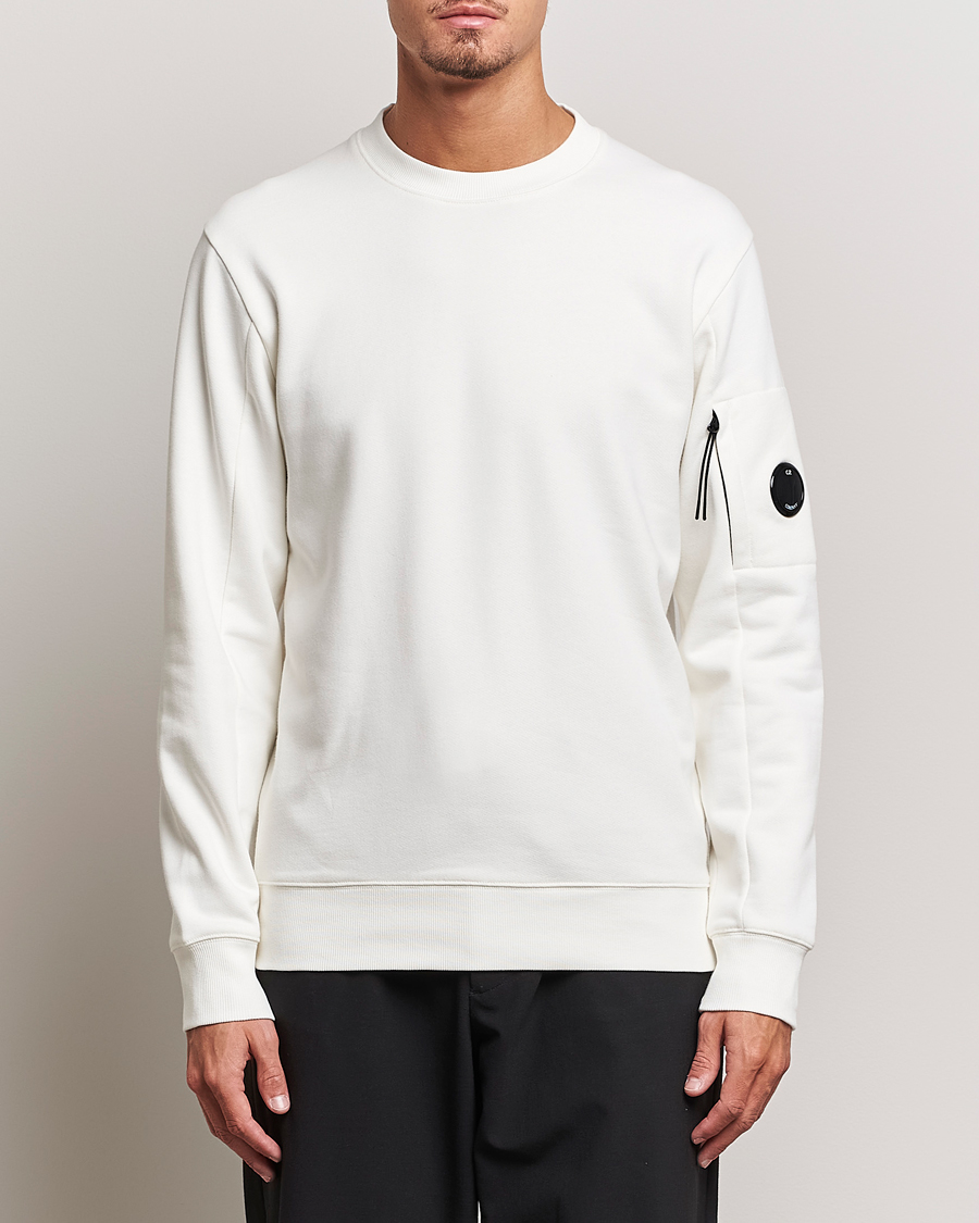 Herren |  | C.P. Company | Diagonal Raised Fleece Lens Sweatshirt White