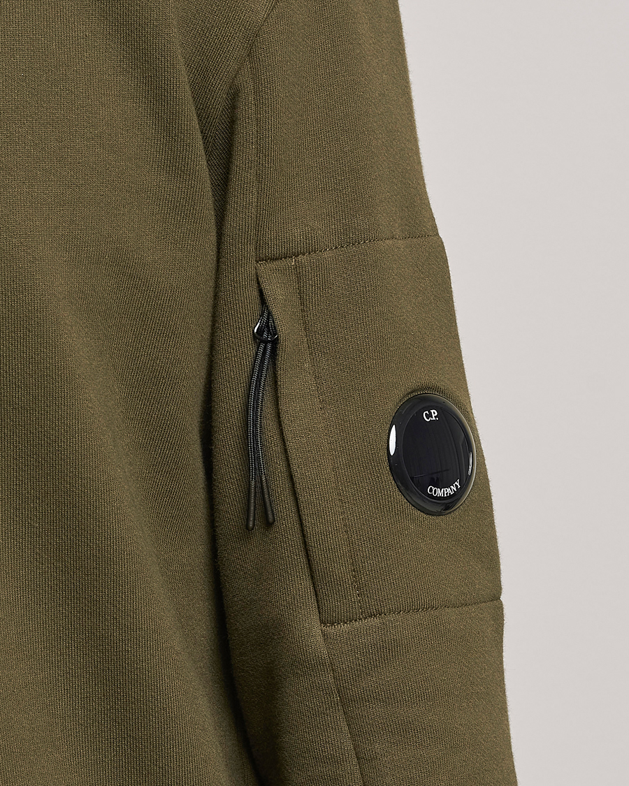 Herren | Pullover | C.P. Company | Diagonal Raised Fleece Lens Sweatshirt Military Green