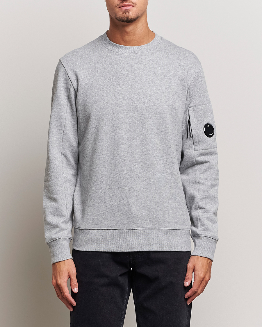 Herren | Sale kleidung | C.P. Company | Diagonal Raised Fleece Lens Sweatshirt Grey Melange