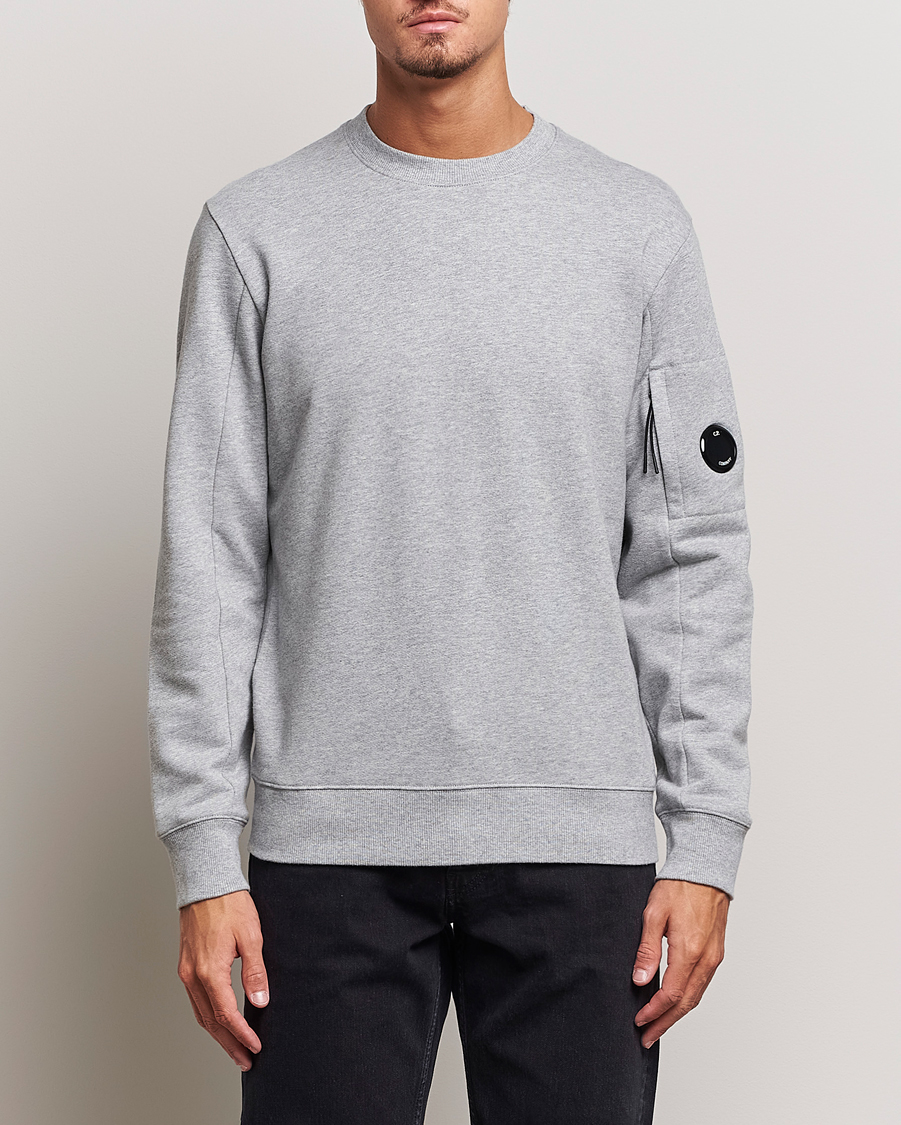 Herren | Sweatshirts | C.P. Company | Diagonal Raised Fleece Lens Sweatshirt Grey Melange