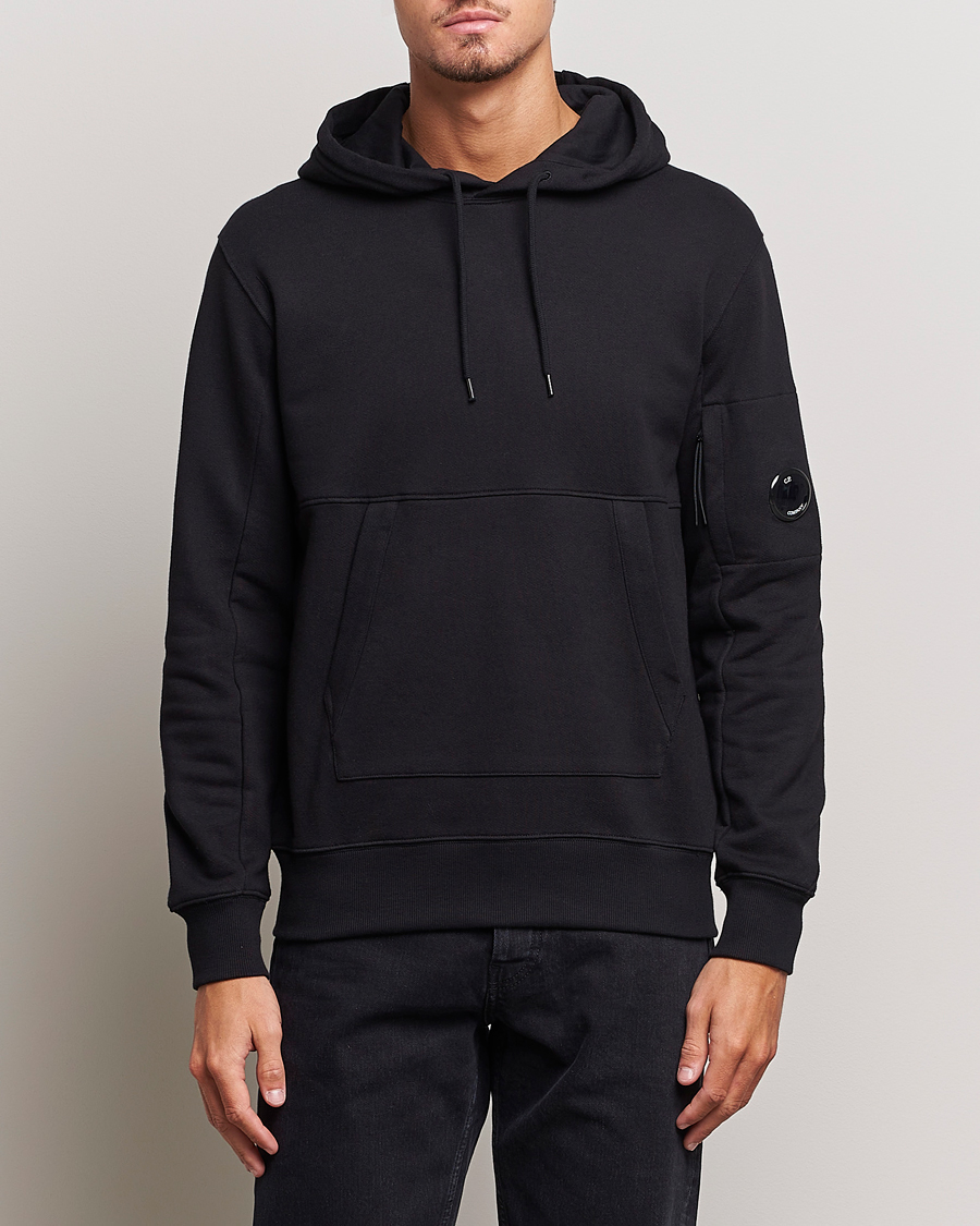 Herren | Pullover | C.P. Company | Diagonal Raised Fleece Hooded Lens Sweatshirt Black