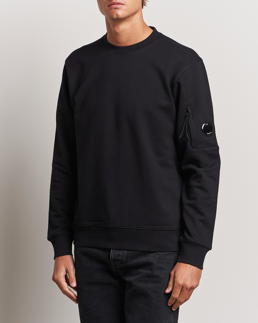Herren | Pullover | C.P. Company | Diagonal Raised Fleece Lens Sweatshirt Black