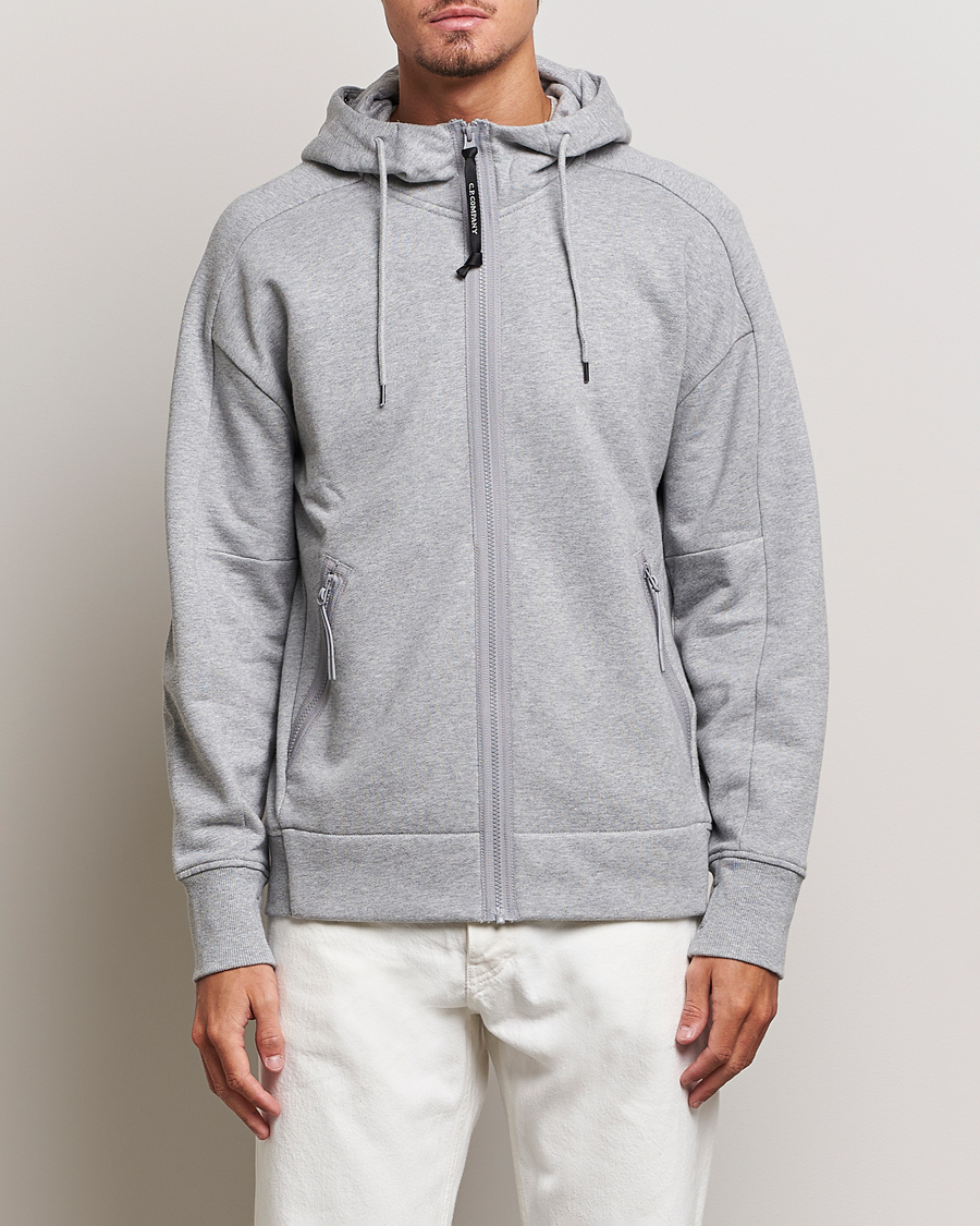 Herren | Contemporary Creators | C.P. Company | Diagonal Raised Fleece Full Zip Goggle Hoodie Grey