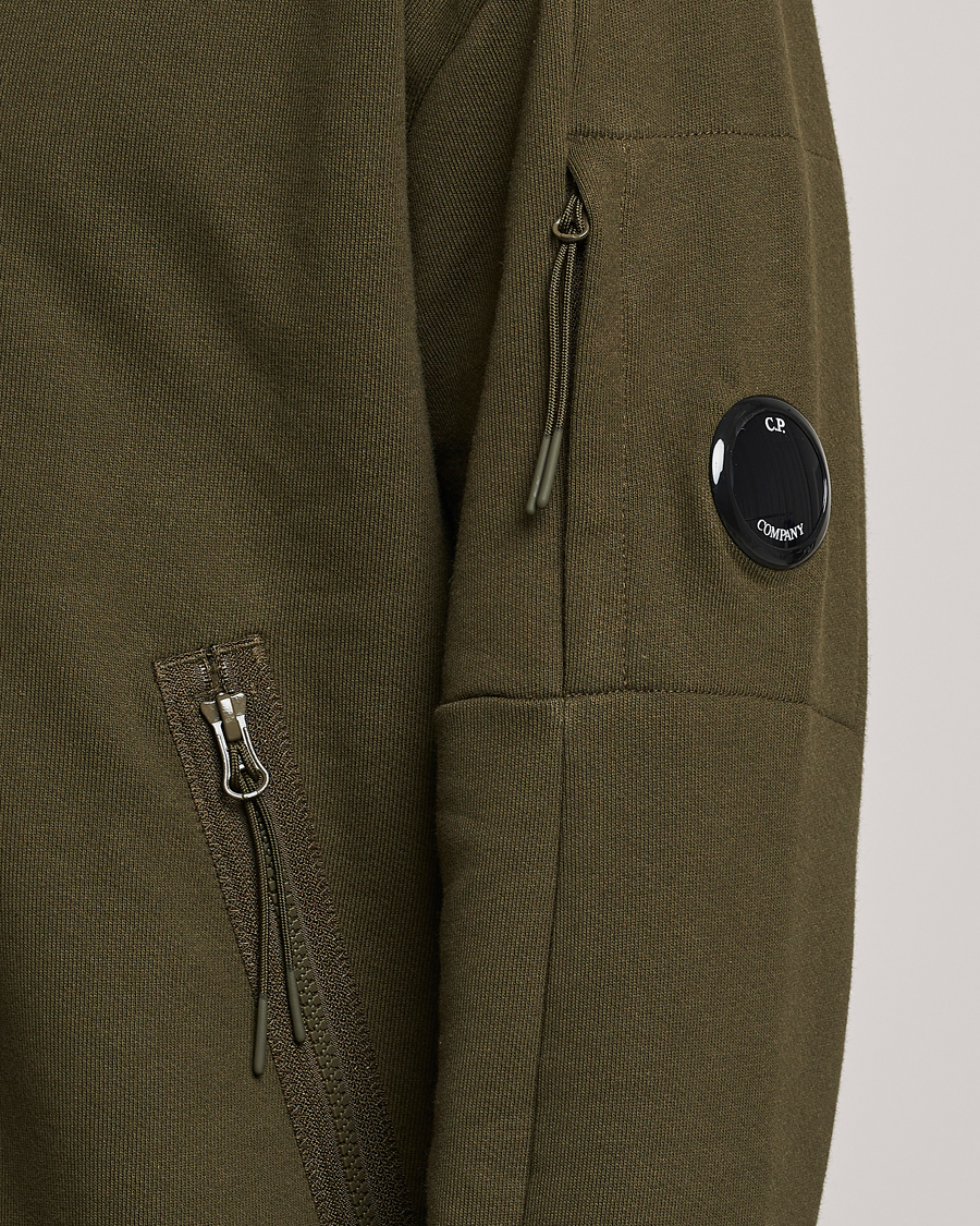 Herren | Pullover | C.P. Company | Diagonal Raised Fleece Half Zip Lens Sweatshirt Green