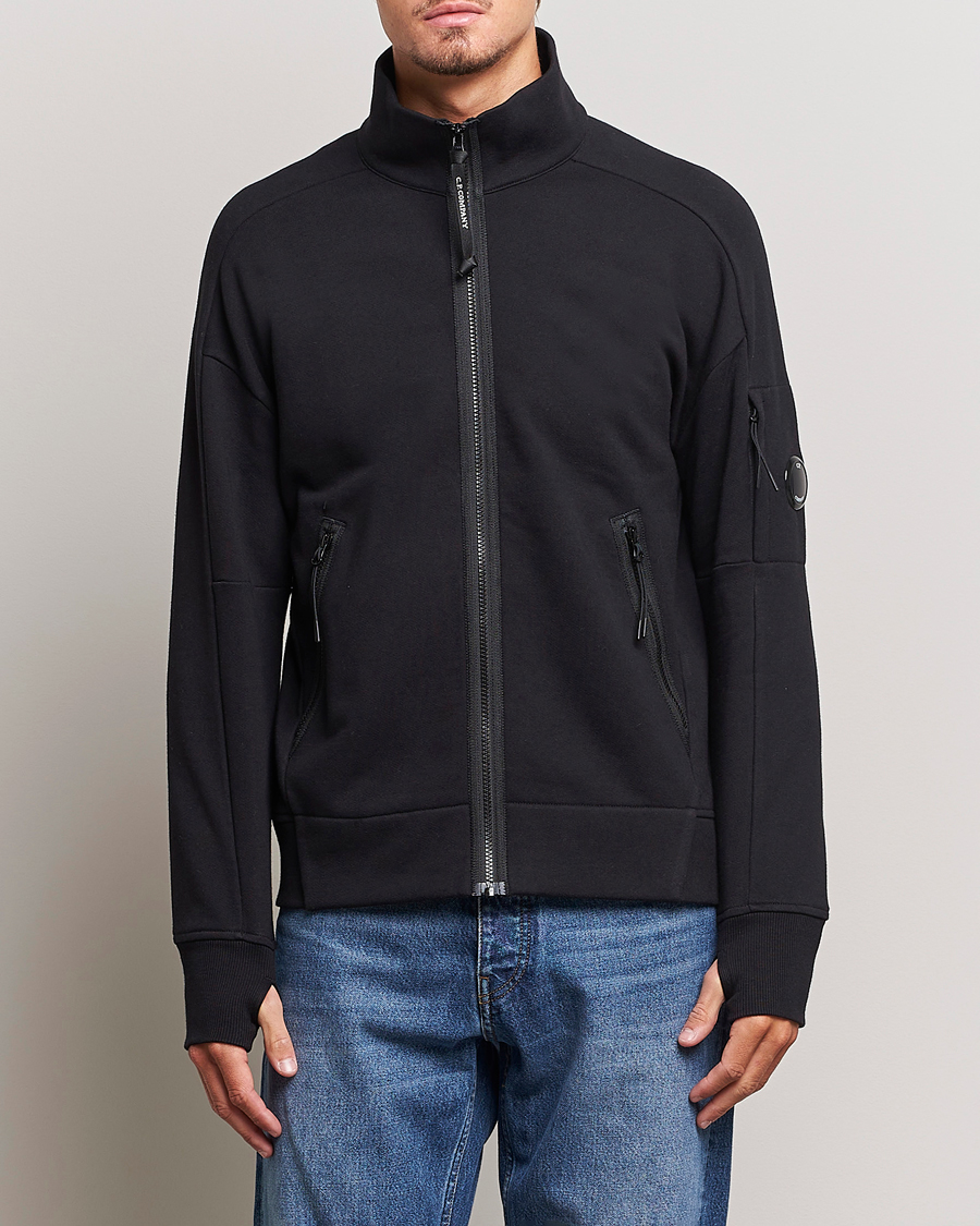 Herren |  | C.P. Company | Diagonal Raised Fleece Full Zip Lens Sweatshirt Black